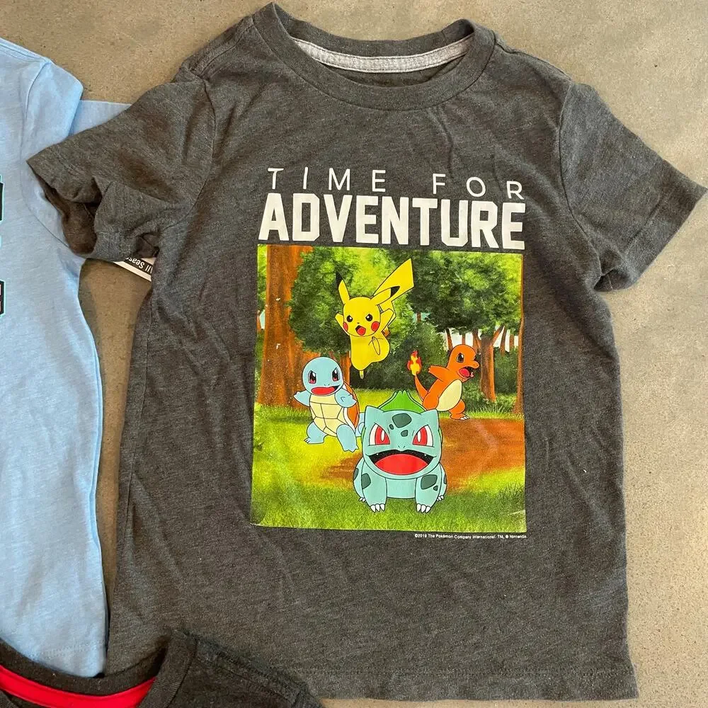 Gap kids Minecraft blue tee old navy gray pokemon Ninja tshirt boys size XS 4/5
